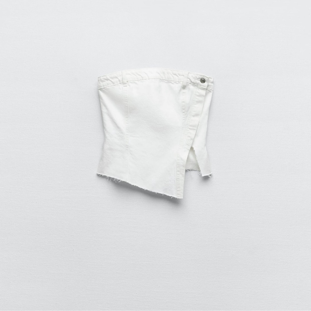 ZARA DENIM TRF CORSET TOP - Picture 5 of 7